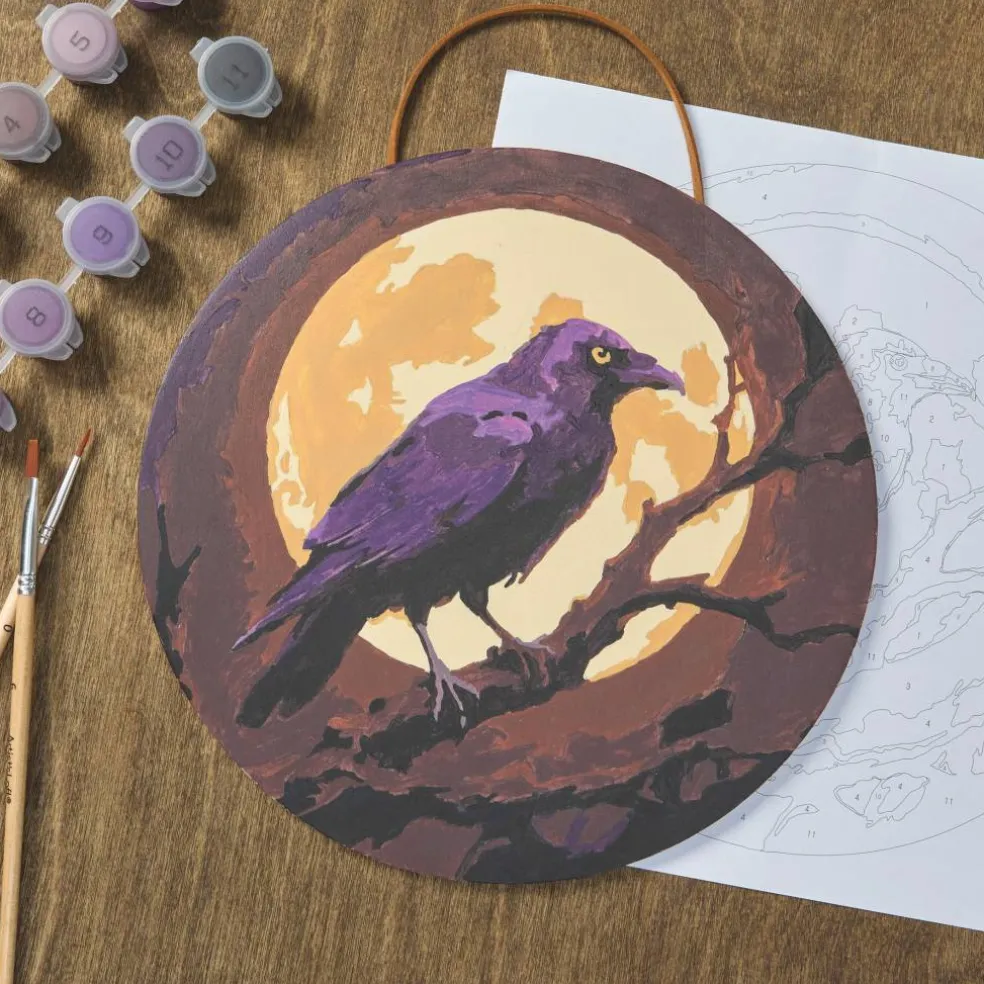 8" Raven Paint-by-Number Plywood Surface Kit by Artist's Loft®