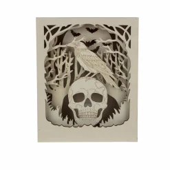 8.75" Raven & Skull Shadow Box DIY LED Wood Décor by Make Market®