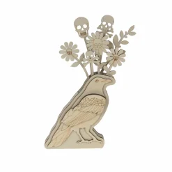 9" Raven Vase with Skull Flowers Layered DIY Wood Décor by Make Market®