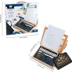 REA4901 | Essentialsâ„¢ 27pc Acrylic Painting Travel Easel Art Set