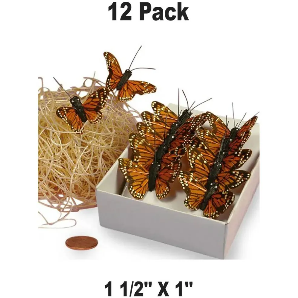Realistic Monarch Butterfly Ties - 1.5" × 1"