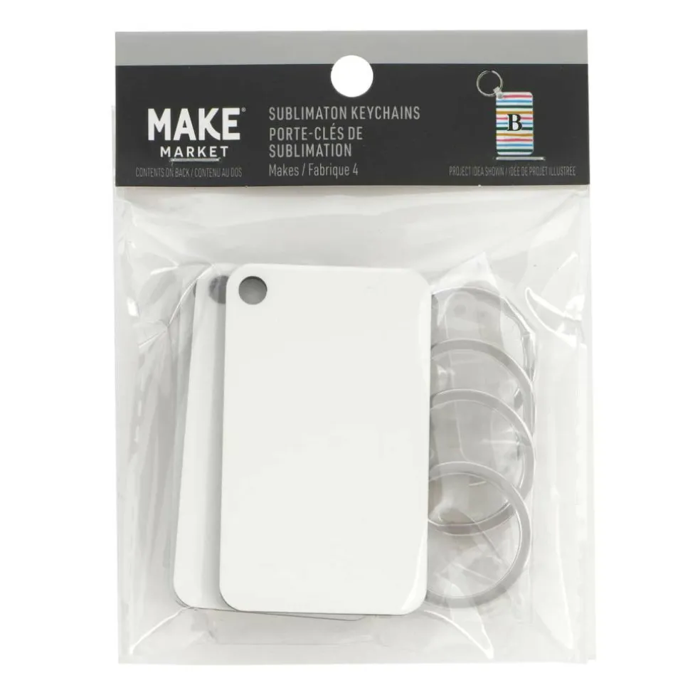 Rectangle Sublimation Keychains by Make Market®, 4ct.