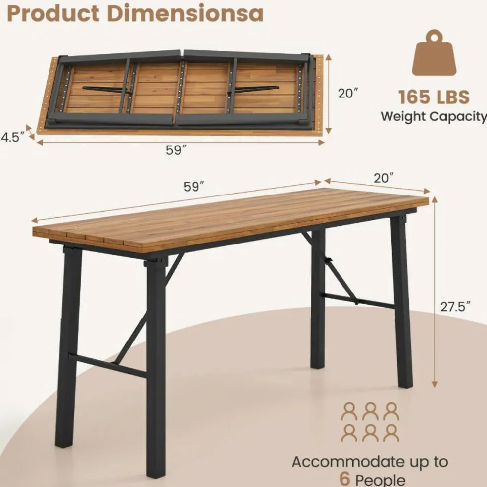 Rectangular Foldable Table for Indoor and Outdoor Gatherings