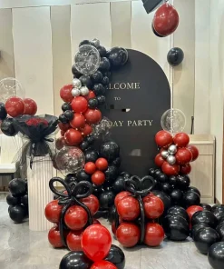 Red Black Balloon Garland 127 Pcs 18In 12In 10In 5In Latex Balloons Arch Kit