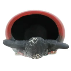 6" Red & Black Ceramic Angel Heart Container by Ashland®