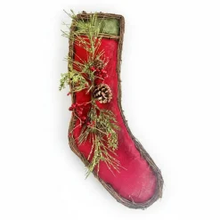 Red Burlap Stocking Decor | TCT Crafts Designs & Decor-XK0110