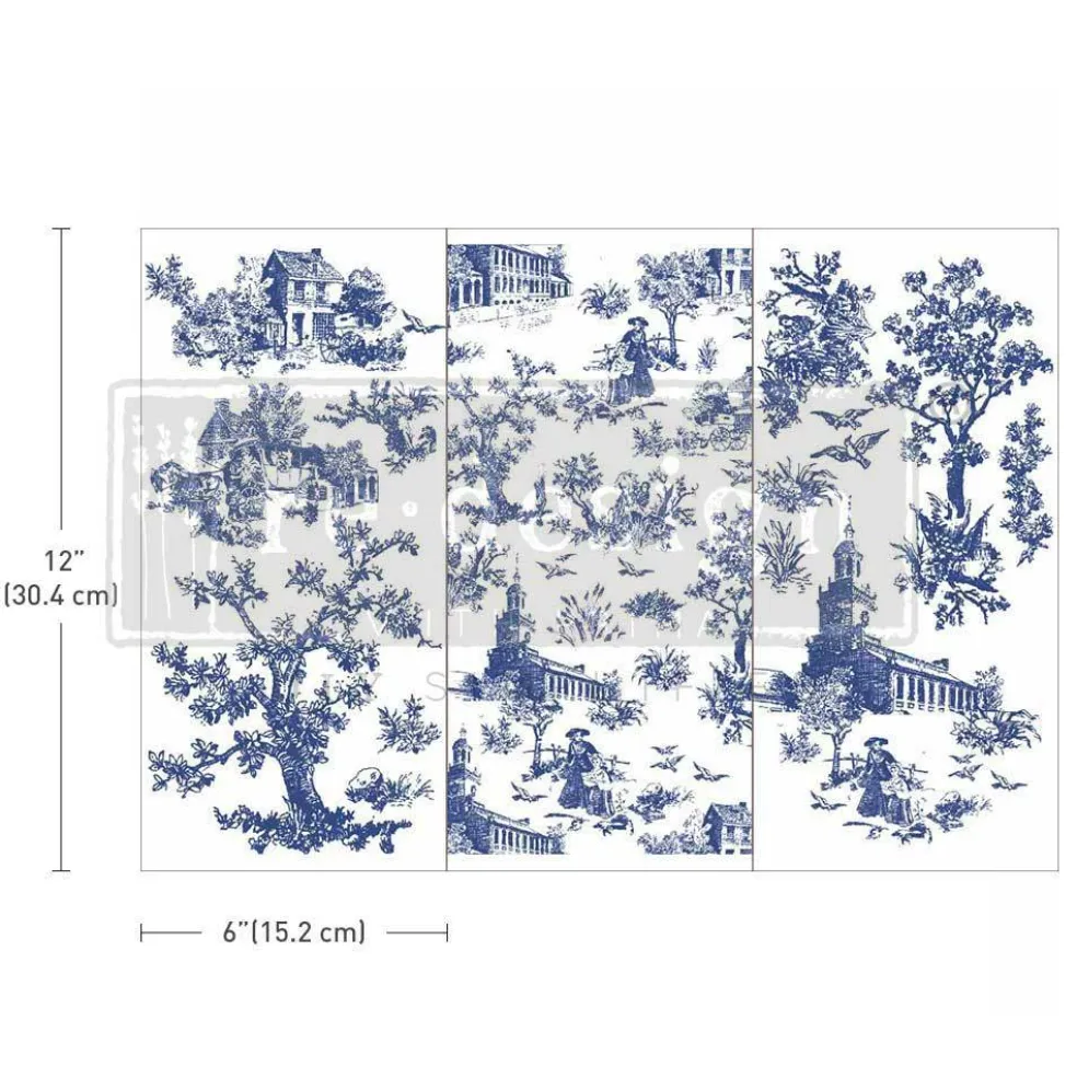 Redesign With Prima Decor Small Transfers - Toile - 3 sheets , 6"x12" 655350656744