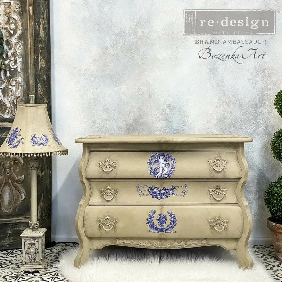 Redesign With Prima Decor Small Transfers - French Bue - 3 sheets , 6"x12" 655350656683