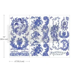 Redesign With Prima Decor Small Transfers - French Bue - 3 sheets , 6