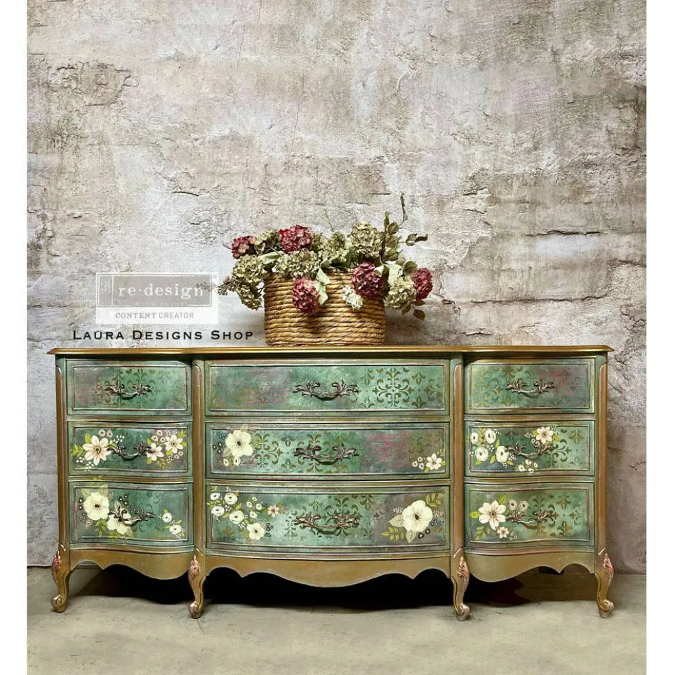 Redesign With Prima Decor Transfers - Painted Florals - total sheet size 24"x 35" , cut into 3 sheets 655350656522