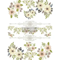 Redesign With Prima Decor Transfers - Painted Florals - total sheet size 24