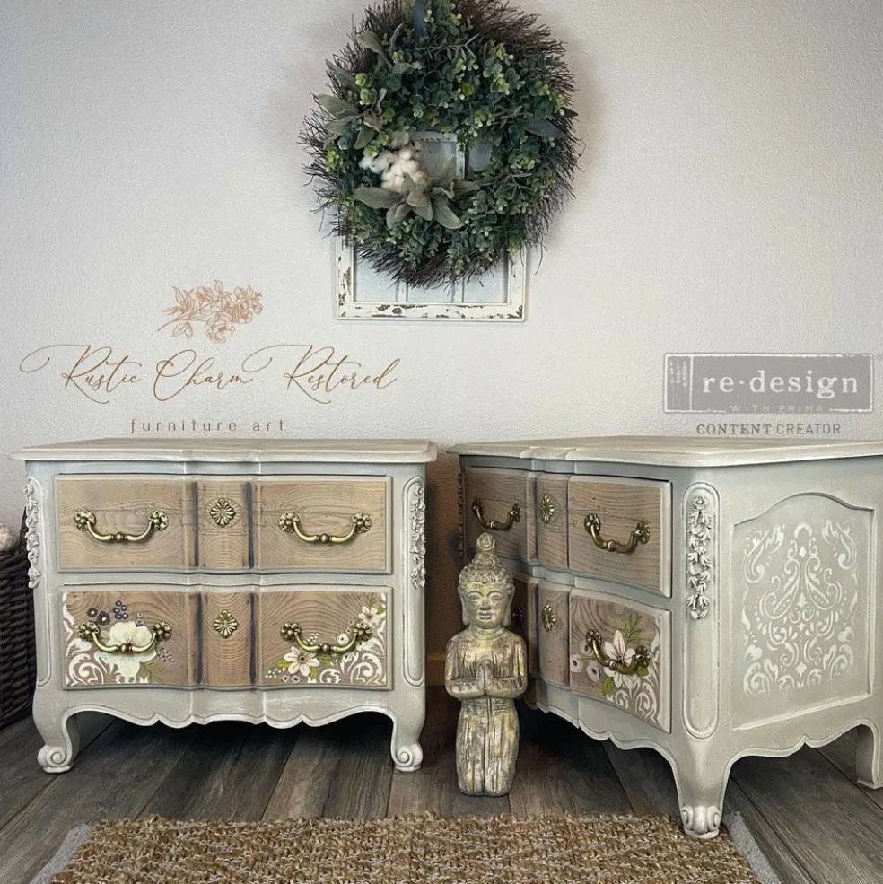Redesign With Prima Decor Transfers - Painted Florals - total sheet size 24"x 35" , cut into 3 sheets 655350656522