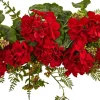 32” Red Geranium and Berry Swag
