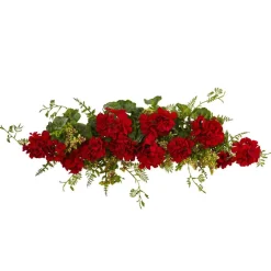 32” Red Geranium and Berry Swag
