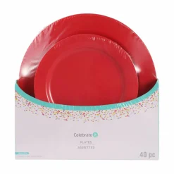 Red Plastic Lunch & Dinner Plates, 40ct. by Celebrate It™