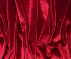 Red Poly Spandex Stretch Velvet Knit Fabric By the Yard