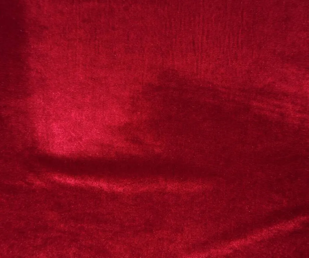 Red Poly Spandex Stretch Velvet Knit Fabric By the Yard