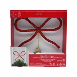 9.5" Red Rhinestone Bow Lighted Tree Topper by Ashland®