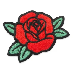Red Rose Embroidered Iron-On & Adhesive Patch by Make Market®