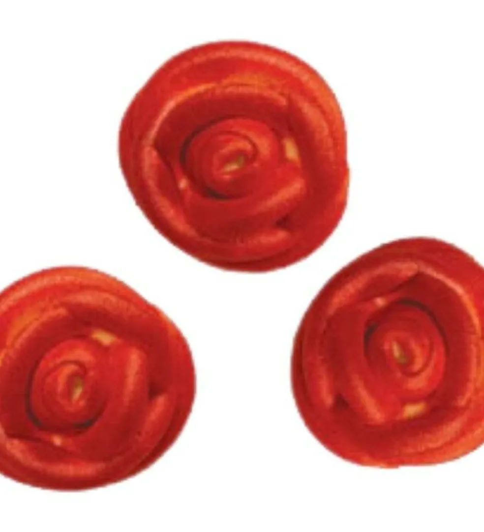 Red Royal Icing Roses – 1" Edible Cake & Cupcake Decorations, 6 Count