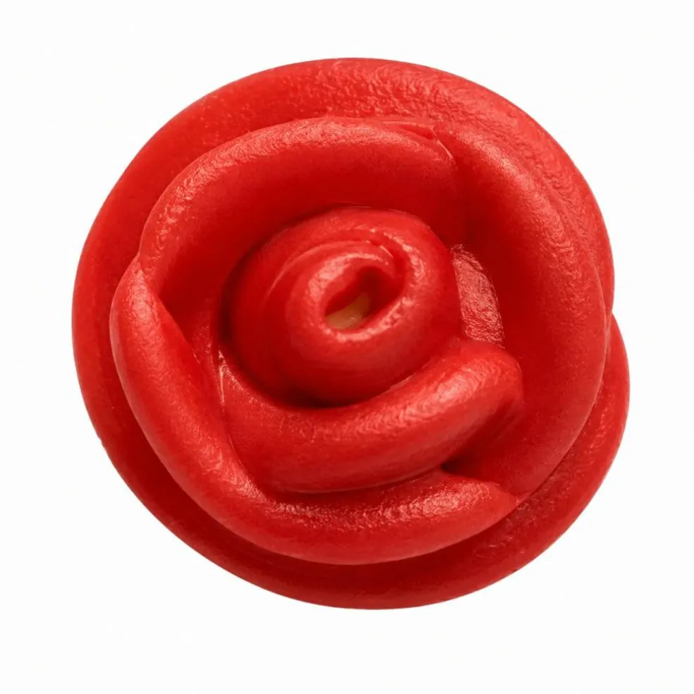 Red Royal Icing Roses – 1" Edible Cake & Cupcake Decorations, 6 Count