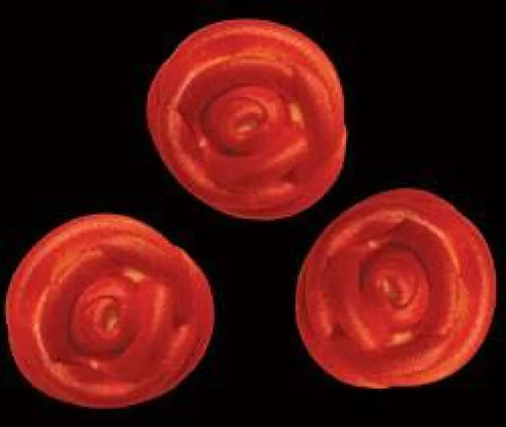 Red Royal Icing Roses – 1" Edible Cake & Cupcake Decorations, 6 Count