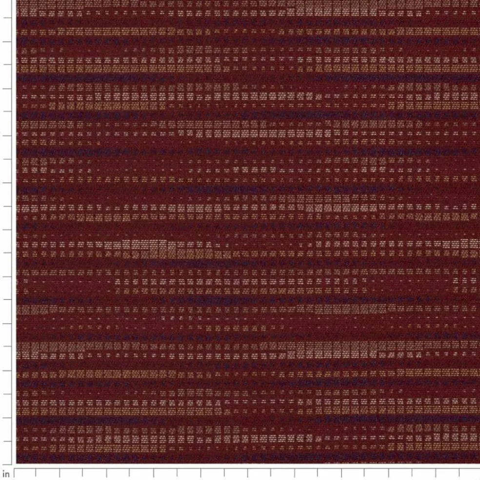 Red Stain Resistant Performance Pet Friendly Abstract Woven Pattern Upholstery Fabric by The Yard - SKU: Gia Garnet