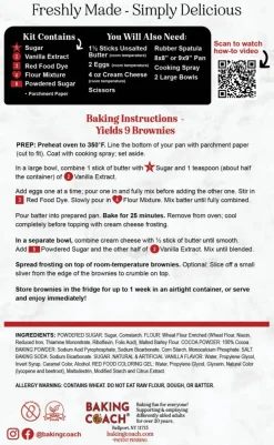 Red Velvet Brownies Baking Activity Kit