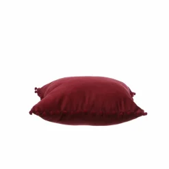 16" Red Velvet Pillow with Pom Poms by Ashland®