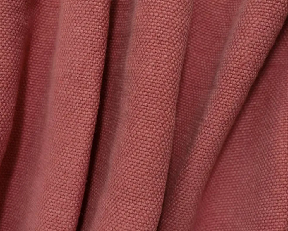Red Washed Irish Linen Moygashel Slub Solid Canvas Woven Fabric By the Yard