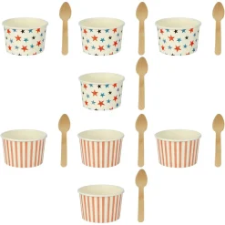 Red, White & Blue Ice Cream Bowls with Spoons, 8ct. by Makery™