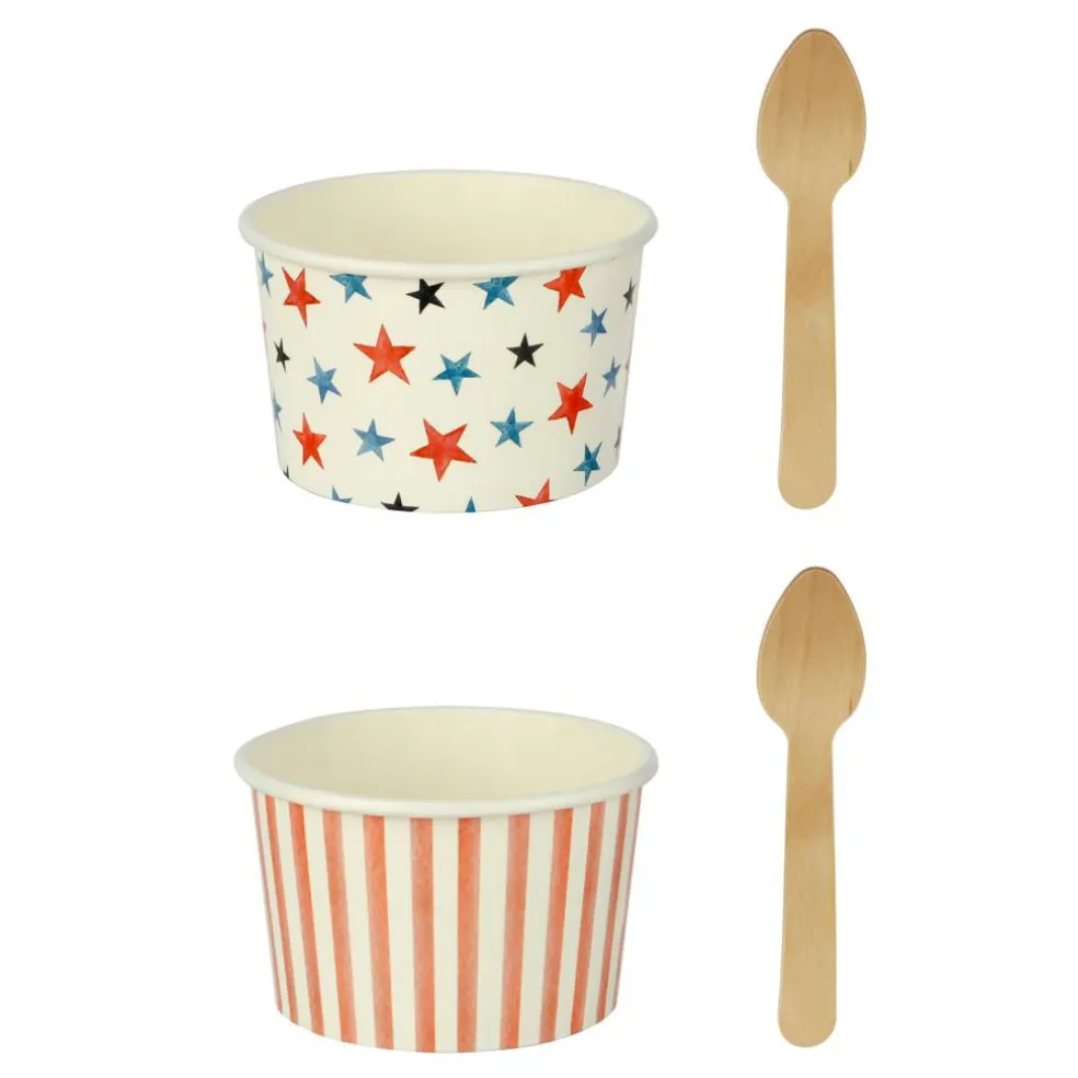 Red, White & Blue Ice Cream Bowls with Spoons, 8ct. by Makery™