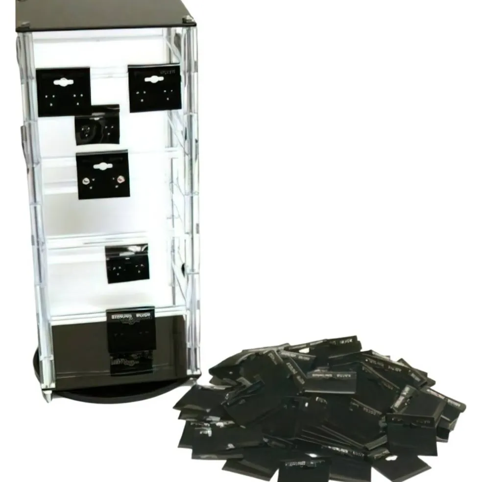Revolving Rotating Acrylic Earring Display & 100 1 1/2" Cards