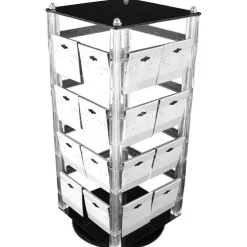Revolving Rotating Earring Stand Clear Acrylic Countertop Case