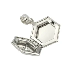 Rhodium Etched Hexagon Locket by Bead Landing™