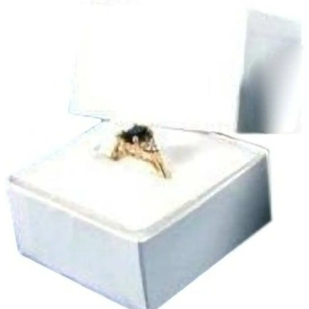 10 Ring Boxes White Gift Jewelry Displays Showcases