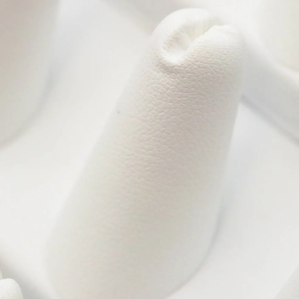 Ring Jewelry Display 18 Finger White Leather Fixture