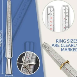 Ring Sizer Mandrel & Shaper Tool – Metal Ring Measuring, Resizing, and Repair Kit with Jewelry Mallet