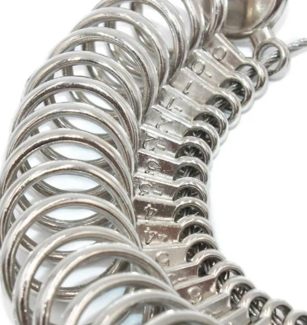 Ring Sizer US 0-13 Metal Finger Sizing Measuring Gauges Half Sizes