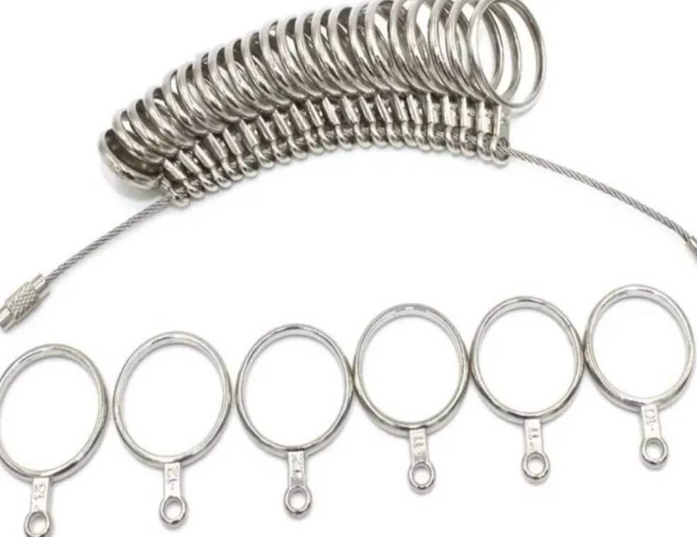 Ring Sizer US 0-13 Metal Finger Sizing Measuring Gauges Half Sizes