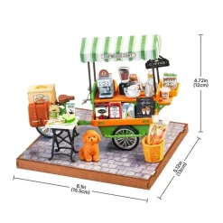 Rolife Aromatic Coffee Cart DIY Miniature House DG182