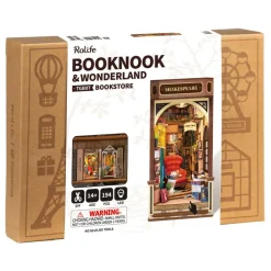 Rolife Bookstore Book Nook Shelf Insert DIY Miniature Kit