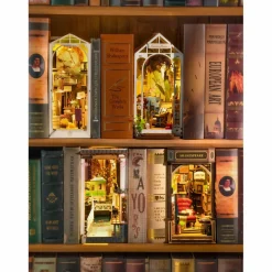 Rolife Bookstore Book Nook Shelf Insert DIY Miniature Kit