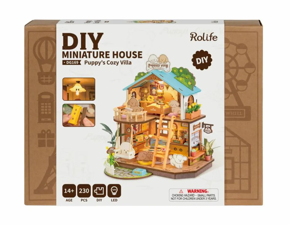 Rolife® Puppy's Cozy Villa DIY Miniature House Kit