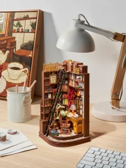 RolifeĀ® Silent Corner Study DIY Book Nook Shelf Insert Kit