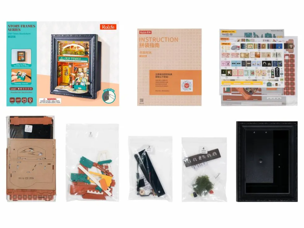 Rolife® Story Frames Old Times Bookstore Miniature Diorama Kit