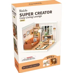 Rolife® Super Creator Cozy Living Lounge DIY Miniature Kit