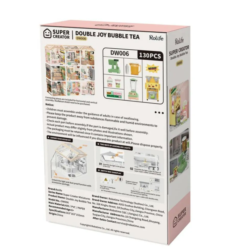 Rolife® Super Creator Double Joy Bubble Tea DIY Miniature Kit