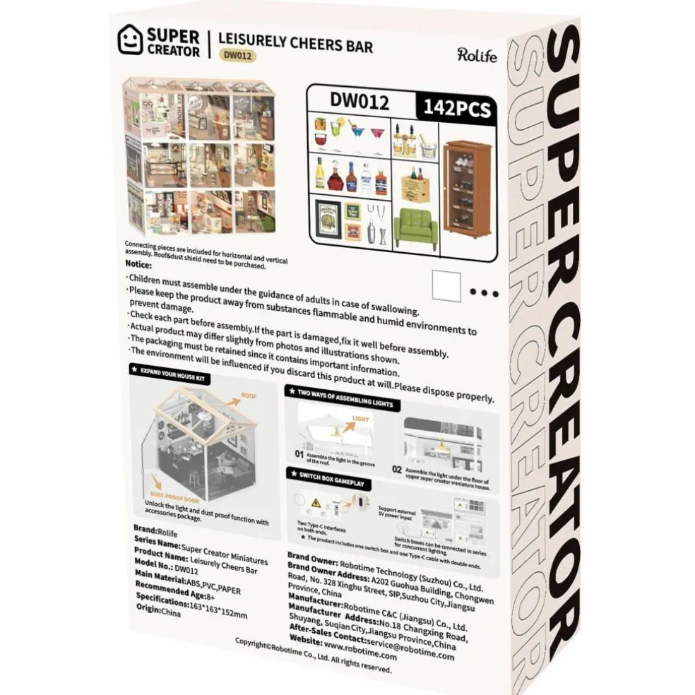 Rolife® Super Creator Leisurely Cheers Bar DIY Miniature Kit