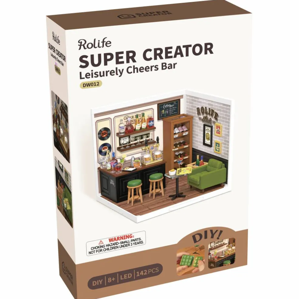 Rolife® Super Creator Leisurely Cheers Bar DIY Miniature Kit